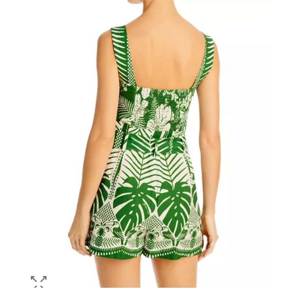 FARM Rio Green and White Tropical Jumpsuit - Picture 2 of 6